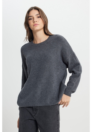 Wrangler Regular Fit Normal Kesim Antrasit Triko Hırka W242710037 Antrasit Melanj