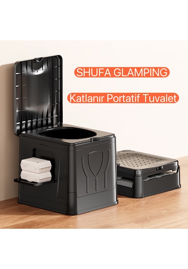 Shufa Katlanır Portatif Tuvalet - Büyütülmüş Boyut