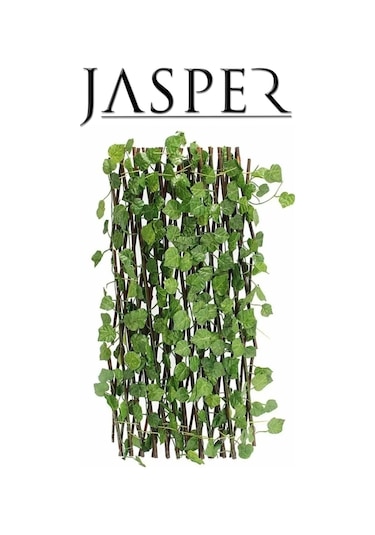 Jasper Yapay Çiçek Geniş Yaprak Akordiyon Çit 120 CM x 3 M