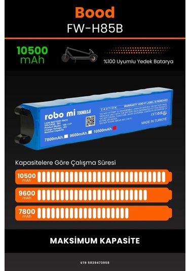 Bood FW-H85B / 36v 10500mAh Elektrikli Scooter Bataryası