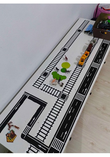 Aysan Etiket Raybant Çocuklar İçin Oyun Bantı 7cm X 10 Metre Beyaz - Siyah