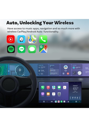 Monyee Kablosuz Carplay Ve Android Çevirici Kutusu - İki Cihazlı Tek Tıkla Geçiş, Akıllı Araç Bağlantı Modülü