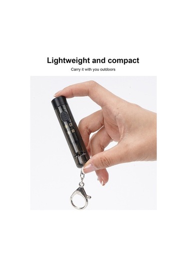 Novahub Siyah Anahtarlık Led Feneri, 7 Işık Modu, Type-c Hızlı Şarj, Su Geçirmez Darbeye Dayanıklı, 200mah Pil, Mini Taşınabilir Led Fener Siyah