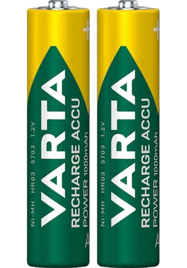 Varta Şarjlı 1000mh İkili İnce Aaa Şarjlı Pil