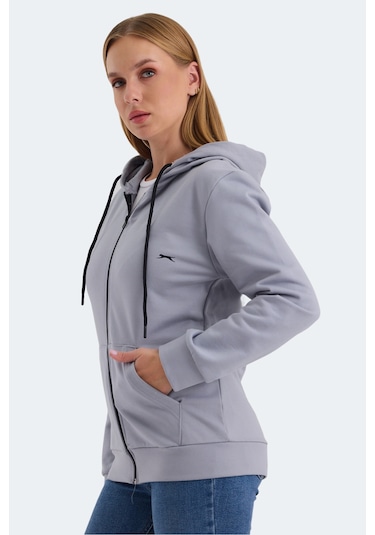 Slazenger Katya 2 Li Set Kadın Gri - Yeşil Sweatshirt Gri - Yeşil