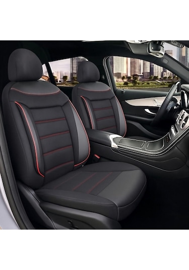 Renault Clio 4 Araçlara Uyumlu Tam Takım Flex K Model Oto Koltuk Kılıfı Siyah-kırmızı