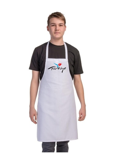 Formteks Baskılı Aşçı Önlük Beyaz