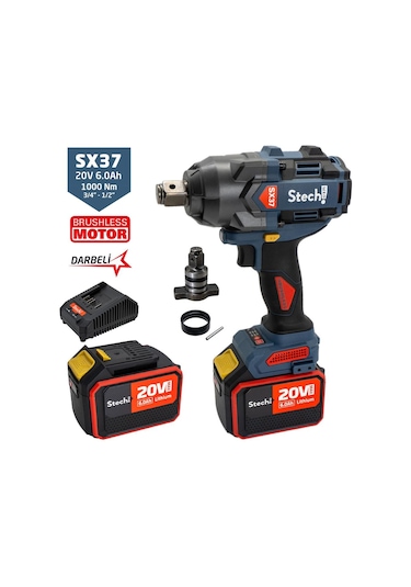 Stechend SX37-2 x 6.0 Darbeli Somun Sıkma 3/4" 1000Nm 20V 6.0Ah