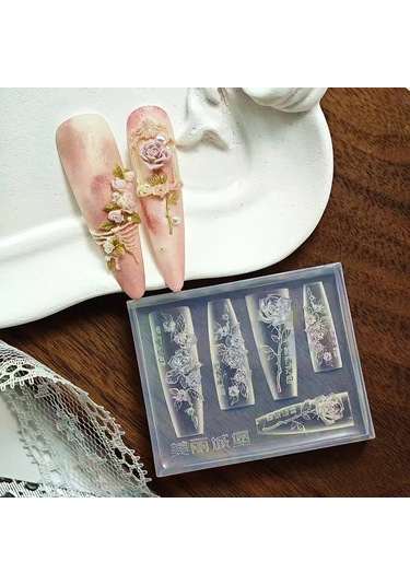 1 Adet Manolya Çiçek Yılan Gül Çiçek 3d Akrilik Tırnak Kalıp Nail Art Süslemeleri Silikon Damgalama Plakaları Tırnak Aksesuarları Donanma