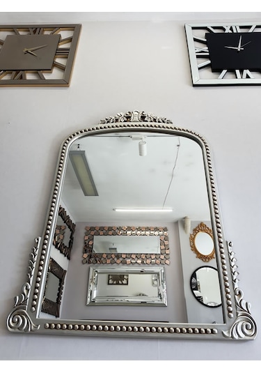 Ayna Denizi Lady Silver Model Gümüş Renk Dekoratif Ayna Gümüş