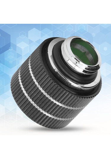 Yaleker Freezemod Bilgisayar Su Soğutma 20kg Düşme Engeli 12mm Petg/pmma Sert Boru Bağlantısı, Gümüş İç Kapaklı G1/4 Dişli Bakır Vücut Siyah Hygkn-b12m