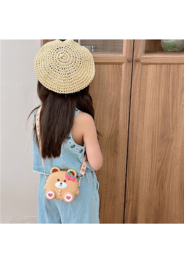 Cartoon Bear Silikon Çanta-kahverengi Kahverengi