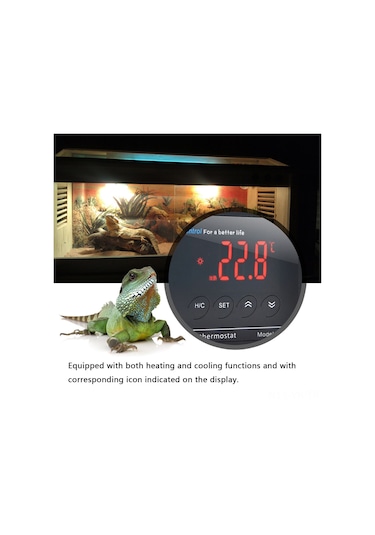 Vkemall Ac-112 Suya Dayanıklı Dijital Sıcaklık Kontrol Cihazı - Renkli Lcd Ekranlı Akvaryum Isıtma/soğutma Termostati Eu 220v