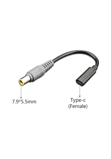 Yaozixa Usb-c Female Pd Adaptör Kablosu - 7.9x5.5mm Ve Çeşitli Dc Plug'lar İle 90w Laptop Şarjı