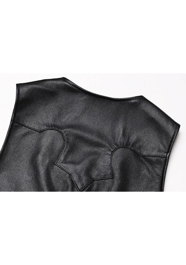 Vashion Hakiki Deri Siyah Yelek