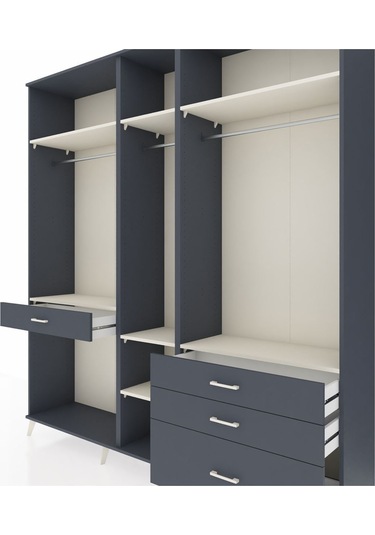Hyperion Dolap 7 Raflı 4 Çekmeceli 3 Askılı 220x44x243 Antrasit-aytaşı/antrasit Aytası/antrasıt Hyperion Dolap 7 Raflı 4 Çekmeceli 3 Askılı 220x44x243 Antrasit-aytaşı/antrasit Aytası/antrasıt