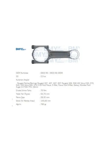 Piston Kolu 307-308-406-407-partner-expert Dw10td