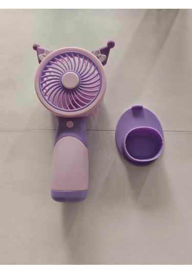 Mini El Fanı Şarjlı Telefon Tutuculu Figürlü 3 Kademeli Taşınabilir Vantilatör Masa El Tipi Serinletici Soğutucu
