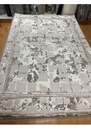 Bertuğ Halı Ada Serisi 03 Salon Oturma Odası Halısı 200x290 6m2 Krem - Vizon