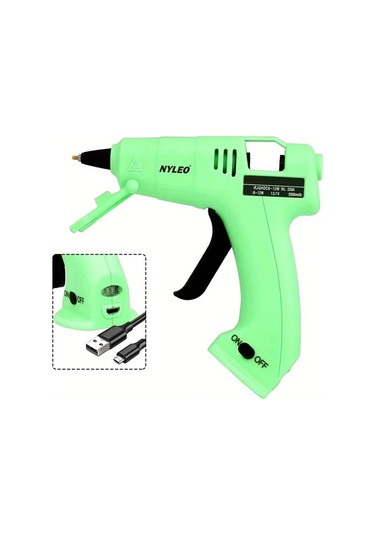 Honeybeeshop Kablosuz Sıcak Tutkal Tabancası Sarı Usb Şarj Edilebilir 30 Çubuk Plastik Tasarım Dıy El Sanatları