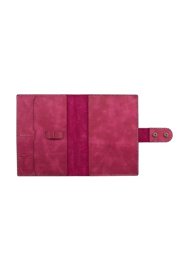 A5 Defter Ve Ajanda Kılıfı - %100 Rainbow Deri - Ko10001 - Fuşya Fuşya