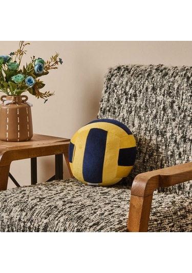 Evidea Soft Voleybol Topu Figürlü Yastık - Lacivert / Sarı - 20 Cm Lacivert / Sarı