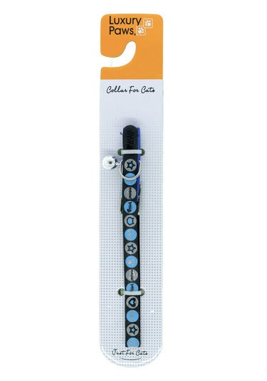 Luxury Paws Kedi Boyun Tasması Reflektif Mavi 10mm-32CM