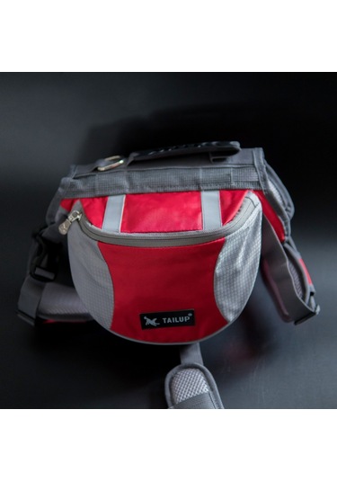 Vkemall Köpek Sırt Çantası Yolculuk İçin Yansıtıcı Çubuklu Nylon+pvc Mavi Büyük Boy L Kırmızı - Siyah