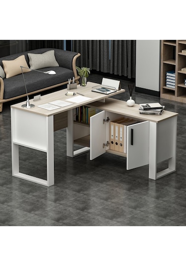 Ares Çalışma Masası Ofis Masası Bilgisayar Masası Beyaz - Alize Beyaz