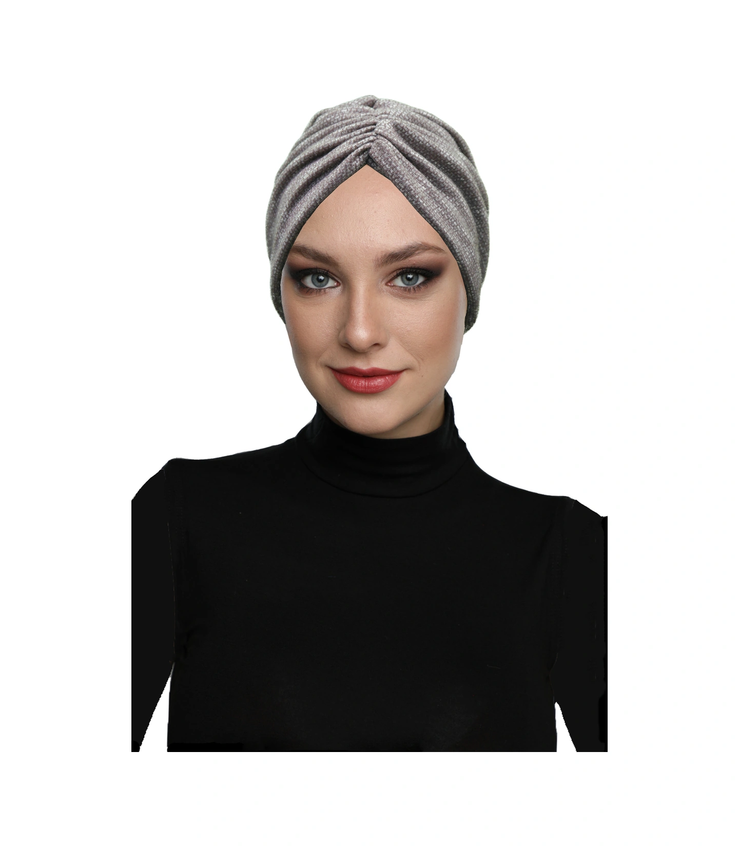 Kırçıllı Desenli Drapeli Gül Kurusu Çift Taraflı Hazır Türban Tesettür Bone Gül Kurusu