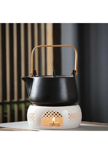 Yuntech01 Beyaz Seramik Çaycıklı Isıtıcı - Her Boyutta Çayın Sıcaklığını Koru, Konforlu Atmosfer Oluştur Beyaz