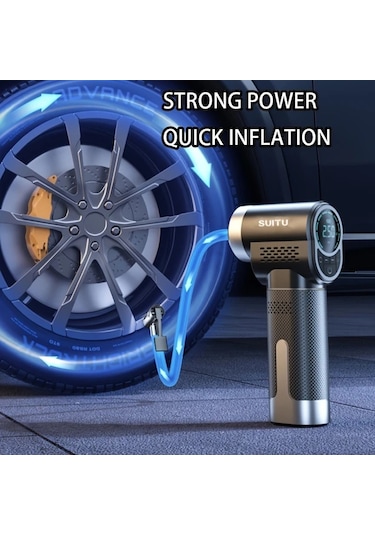 Xuweiwei 1pc Kablosuz Kablosuz El Kompresörü 150psı Elektrikli Lastik Şişirme Usb Pil Çift Güç 18650 Araba Motosiklet Bisiklet