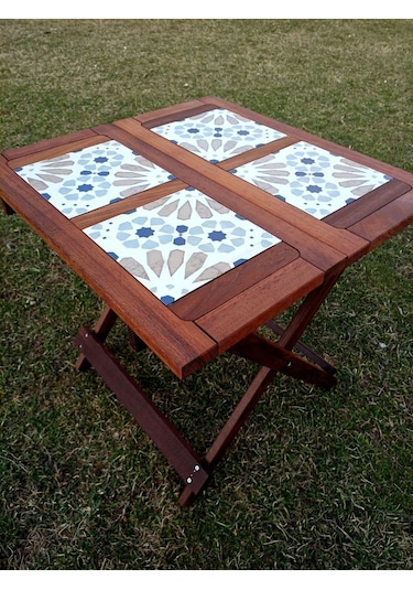 Birayse Ahşap İroko Sultan Ahşap Bahçe Ve Balkon Masası Ceviz