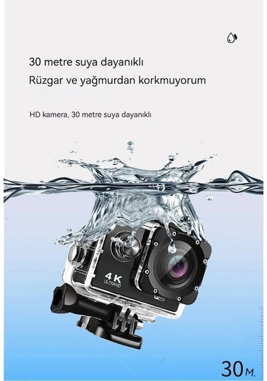 Ulzyvf Beyaz 4k Hd Su Altı Aksiyon Kamerası, Kablosuz Bağlantılı, Dayanıklı Beyaz Beyaz