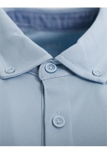 Uki Açık Mavi Comfort Fit Polo Yaka Pike T-shirt Açik Mavi