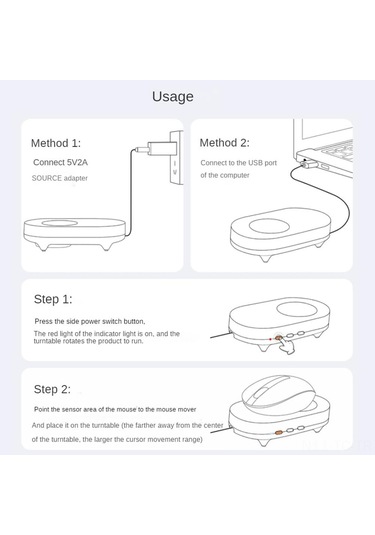 Skycity Bilgisayar Uyku Modundan Koruma, Otomatik Hareket, Ekran Kilidini Engelle, Siyah Renkli Sanal Fare