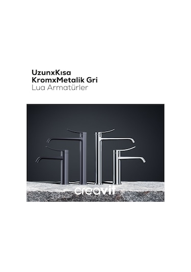 Creavit Lua Şelale Lavabo Armatürü Metalik Gri Bt.lu1500gr