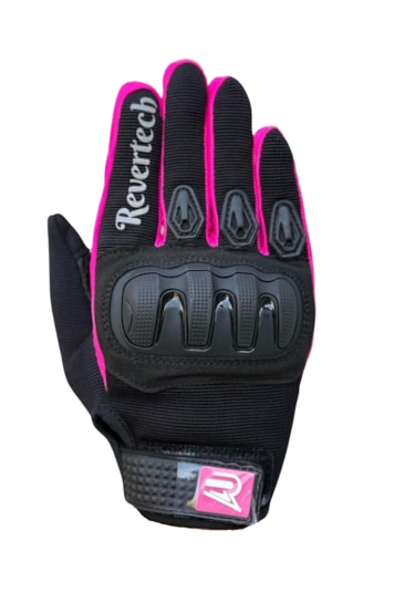 Revertech Aura Pembe - Dokunmatik Ekran Uyumlu Kadın Motosiklet Eldiveni + Buff li