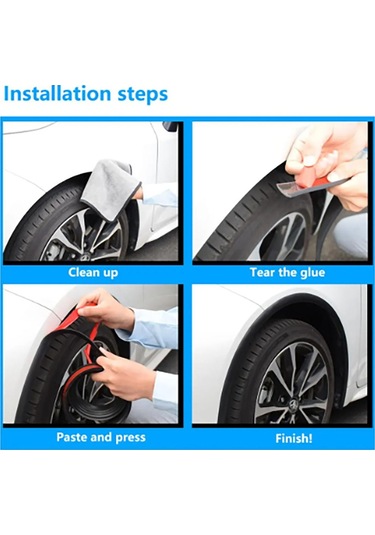 jmsstore 3 Metre Evrensel Araba Çamurluk Tekerlek Koruyucusu Sızdırmazlık Bandı Çizilmeye Dayanıklı