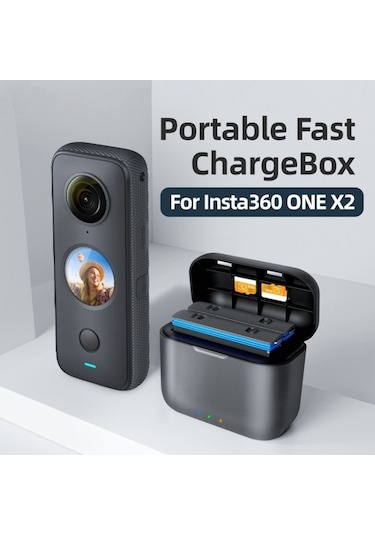 Ebitda Cbtx Insta360 One X2 Amagisn Pil Hızlı Şarj Kutusu İçin Pil Dolma Seti Çok Renkli