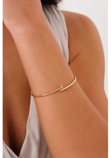 14 Ayar Altın Çivi Elastik Kelepçe Altın