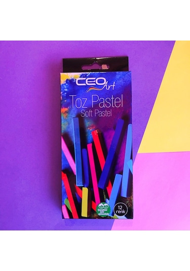Ceo Art 12'Li Toz Pastel Boya Seti 12 Renk Soft Pastel