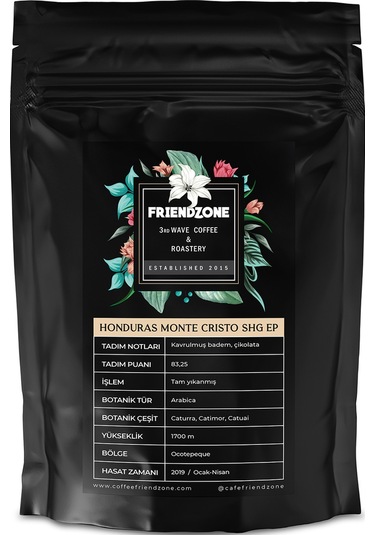 Friendzone Honduras Monte Cristo Shg Yöresel Espresso Çekirdek Kahve 500 G