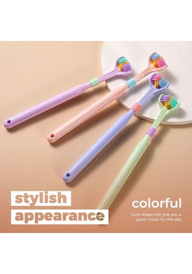 360 Derece Üç Taraflı Yumuşak Kıl Diş Fırçası Ağız Bakımı Güvenlik Diş Fırçası Diş Derin Temizlik Taşınabilir Seyahat Diş Ağız Bakımı