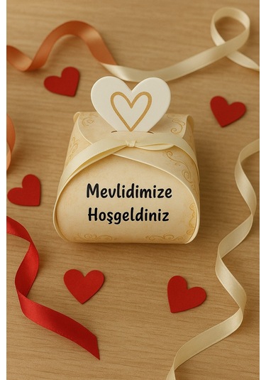 25 Adet Mevlid Kutusu -lokum Kutusu - Mevlidimize Hoşgeldiniz - Hediye Kutusu - Çikolata Kutusu