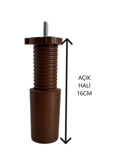 Homdep Ayarlanabilir Plastik Baza Koltuk Kanepe Robot Süpürge İçin Yatak Ayağı 9cm-16 Cmm8 -4adet- Kahverengi