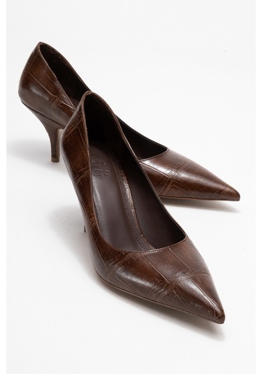 Marcus Açık Kahverengi Baskı Kadın Topuklu Ayakkabı Açık Kahverengi