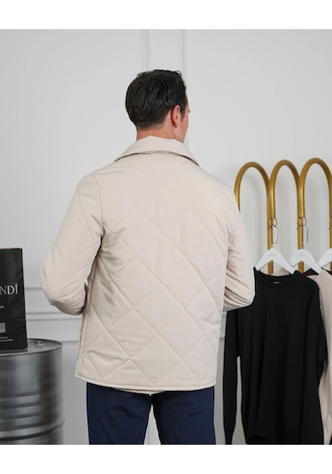 Modefendi Slim Fit Baklava Desen Torba Cep Dolum Elyaf Mont Krem