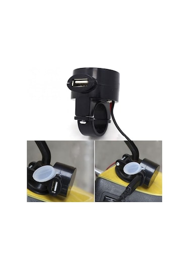 Su Geçırmez Motorsıklet Usb Güç Adeptörü 2.1A 12V-24V