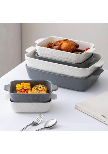 Suntek Fırın Kabı, Çok Amaçlı Pişirme Kullanışlı Derin Beyaz